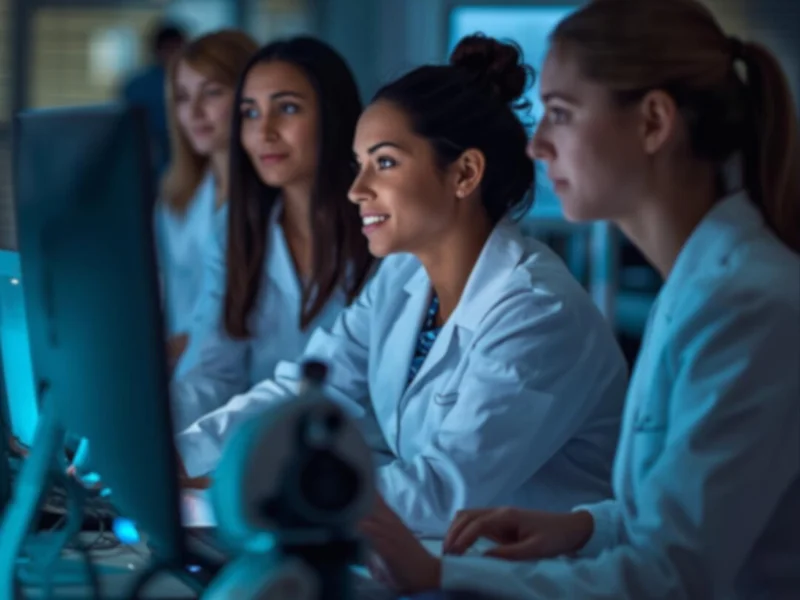 Equipe odontológica utilizando tecnologia na odontologia com equipamentos digitais e sistema de gestão integrado